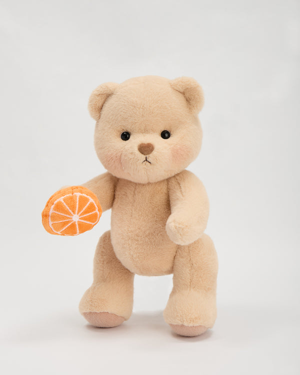 Getahug Bella the Brown Teddy Bear with Magnetic Orange | Handmade Jointed Stuffed Animal Gift